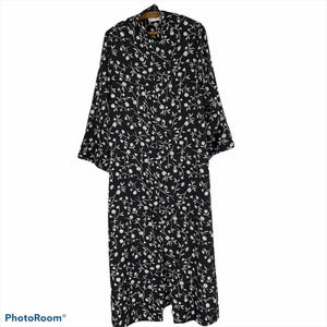 Vintage Natori kaftan house dress robe flowy floral XS fits up to Small